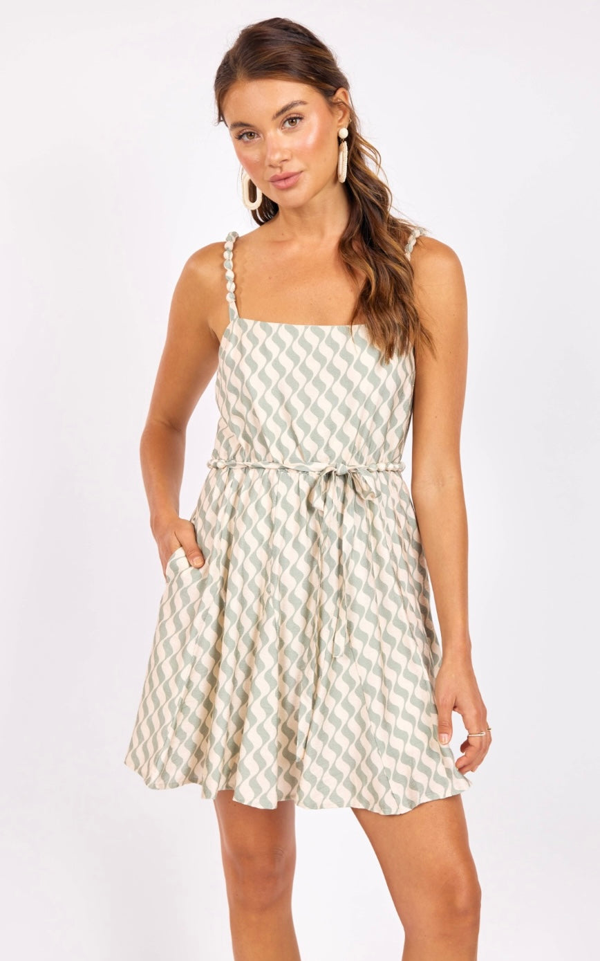 Light a Spark Belted Mini Dress
