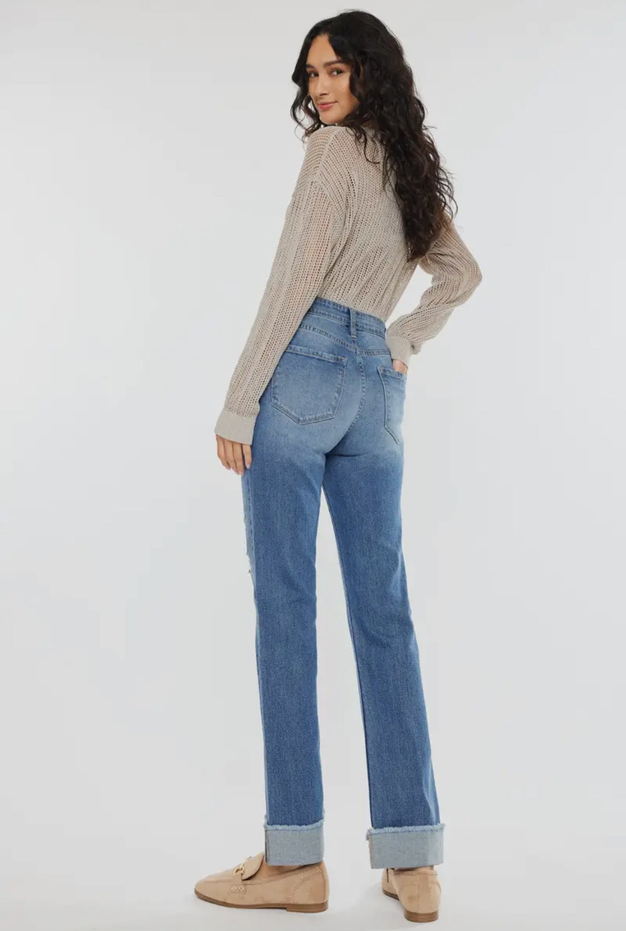 High Rise Straight Jeans