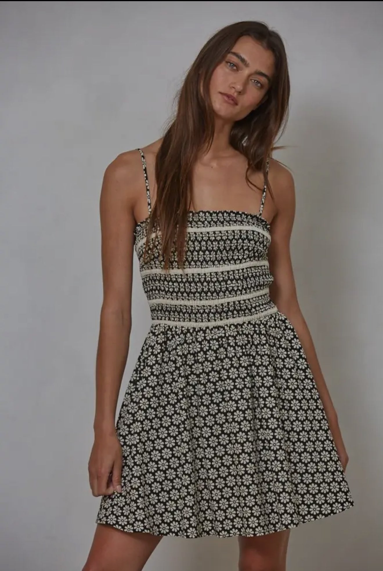 Floral Linen Tube Mini Dress