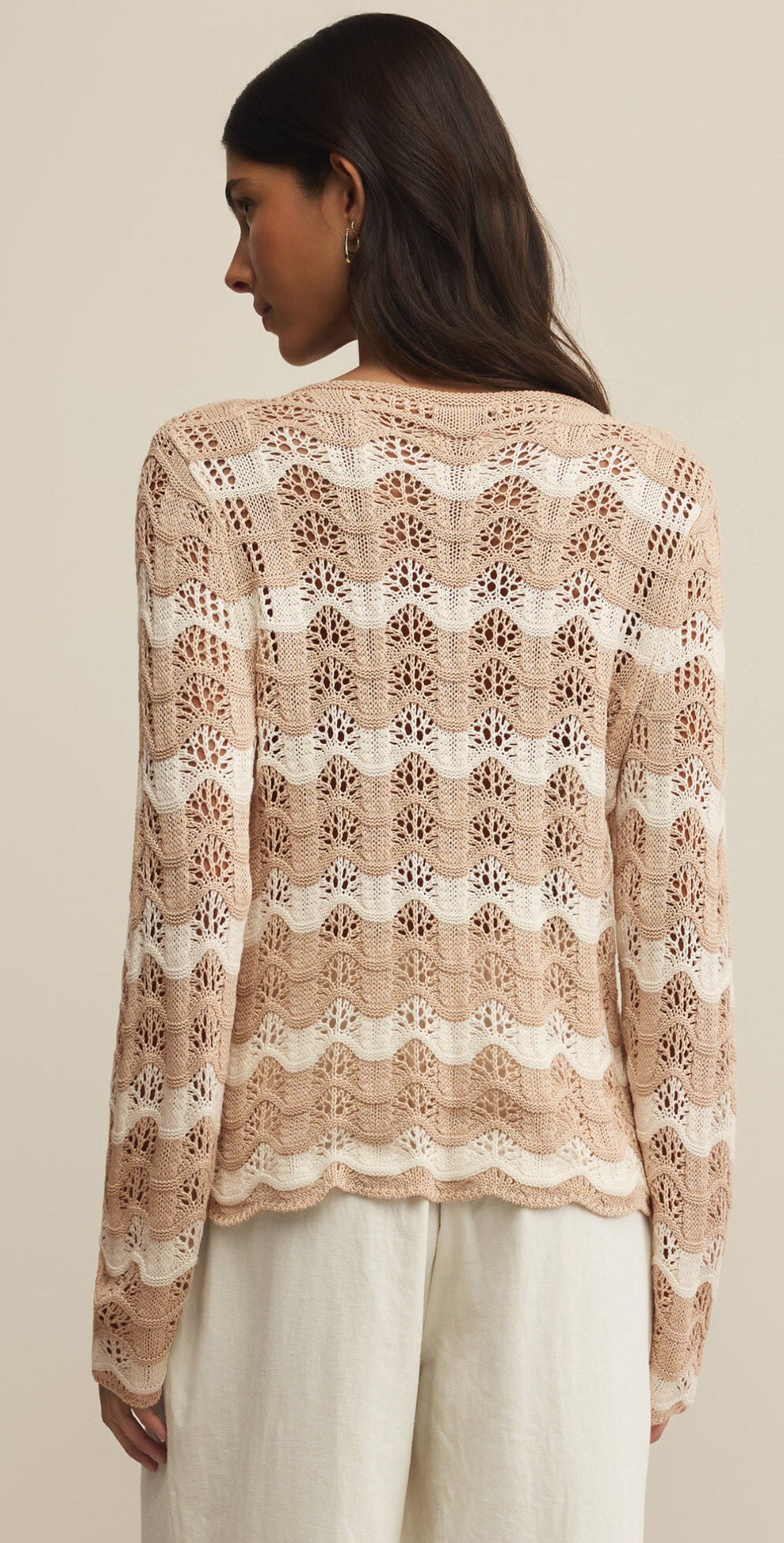 Azura Stripe Crochet Sweater