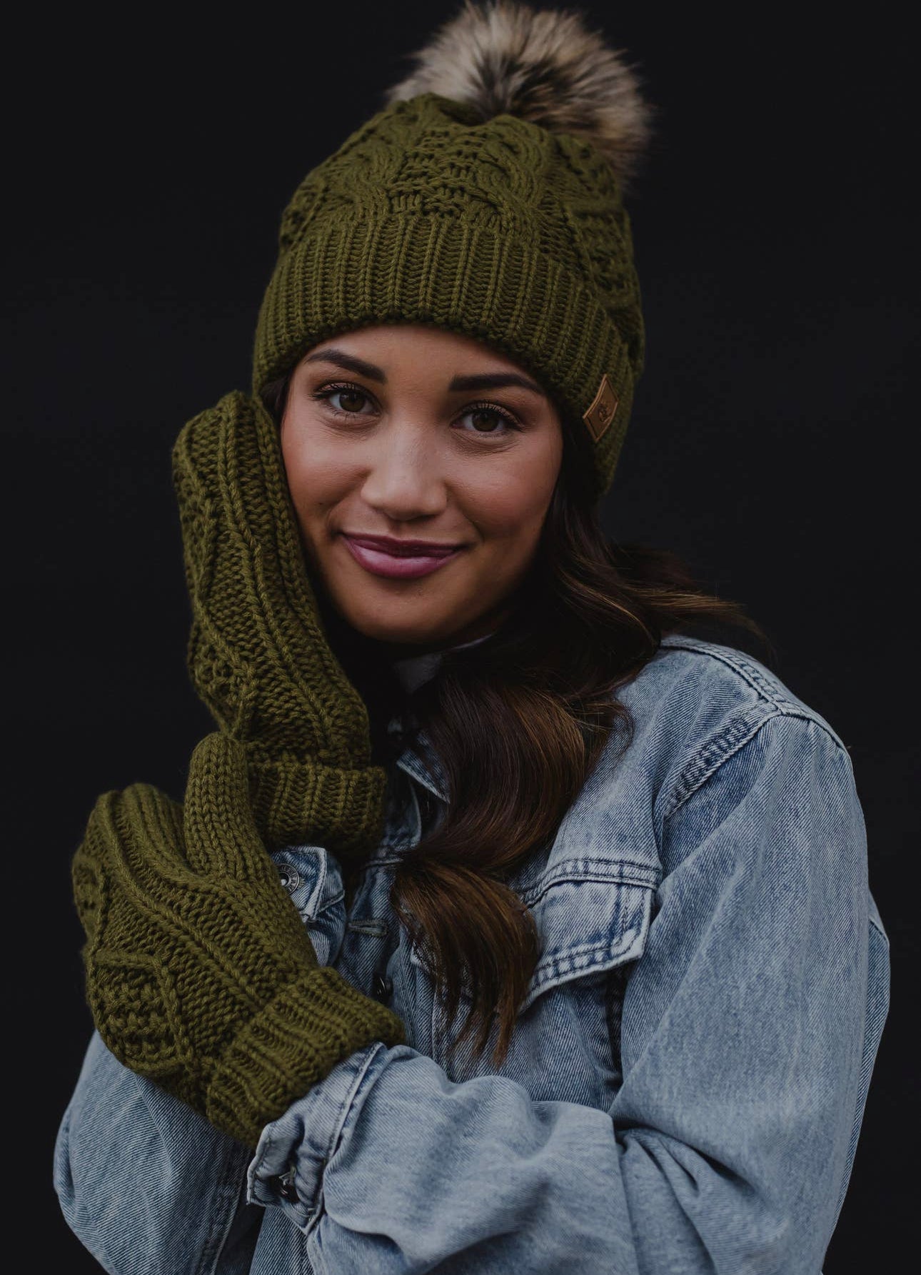 Knitted Beanie and Mitten Set
