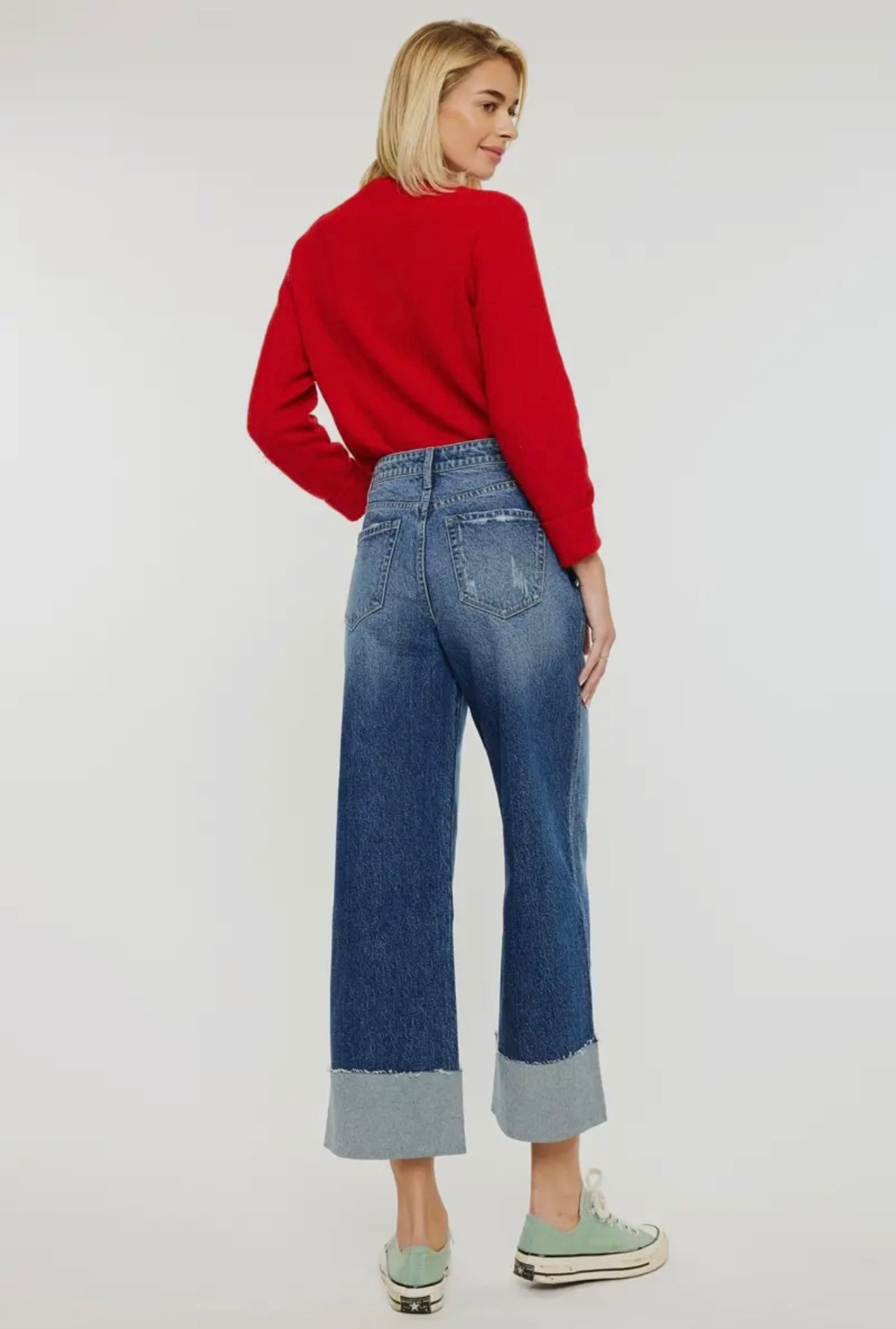 90’s cropped wide leg jean