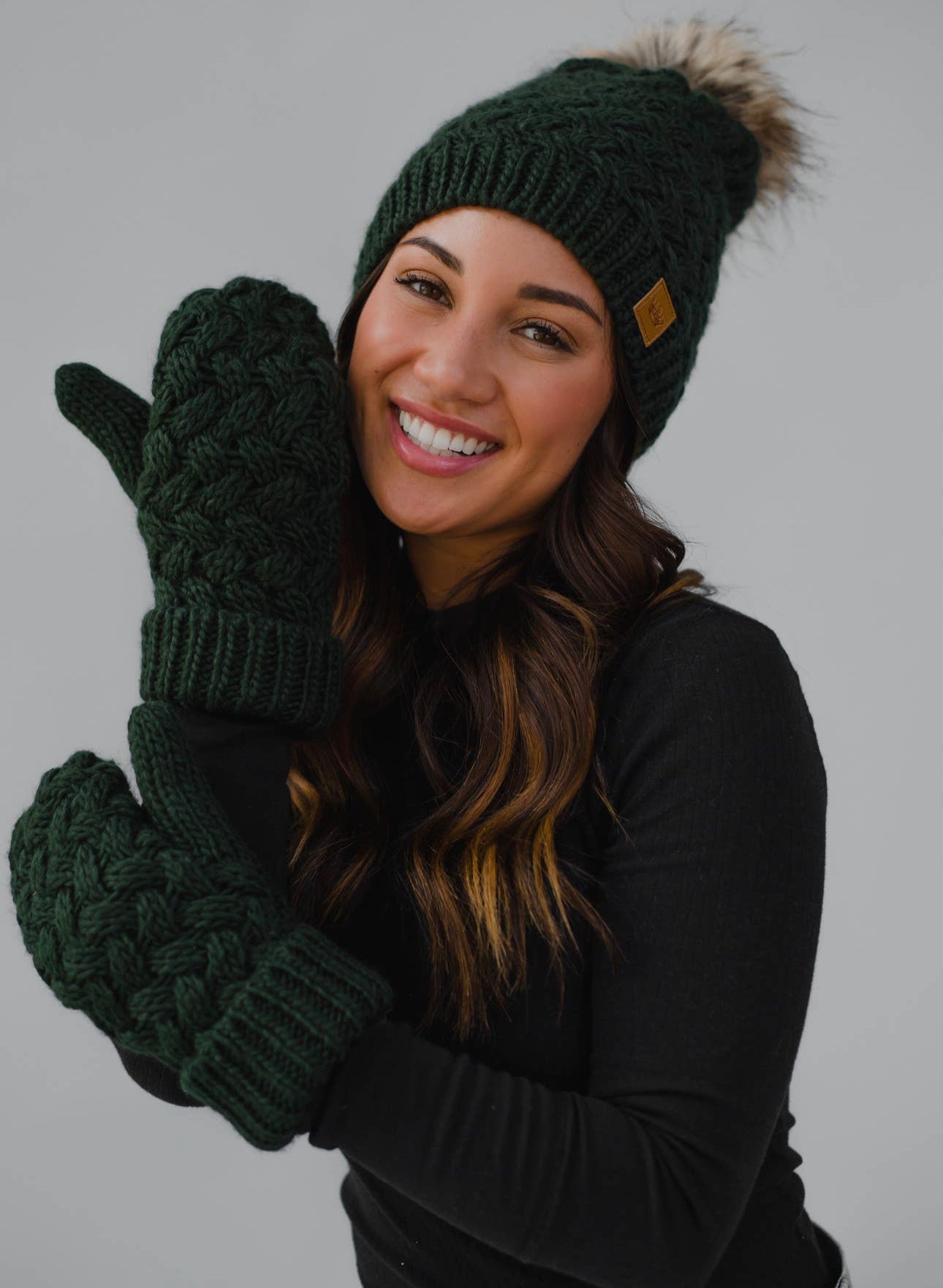 Knitted Beanie and Mitten Set