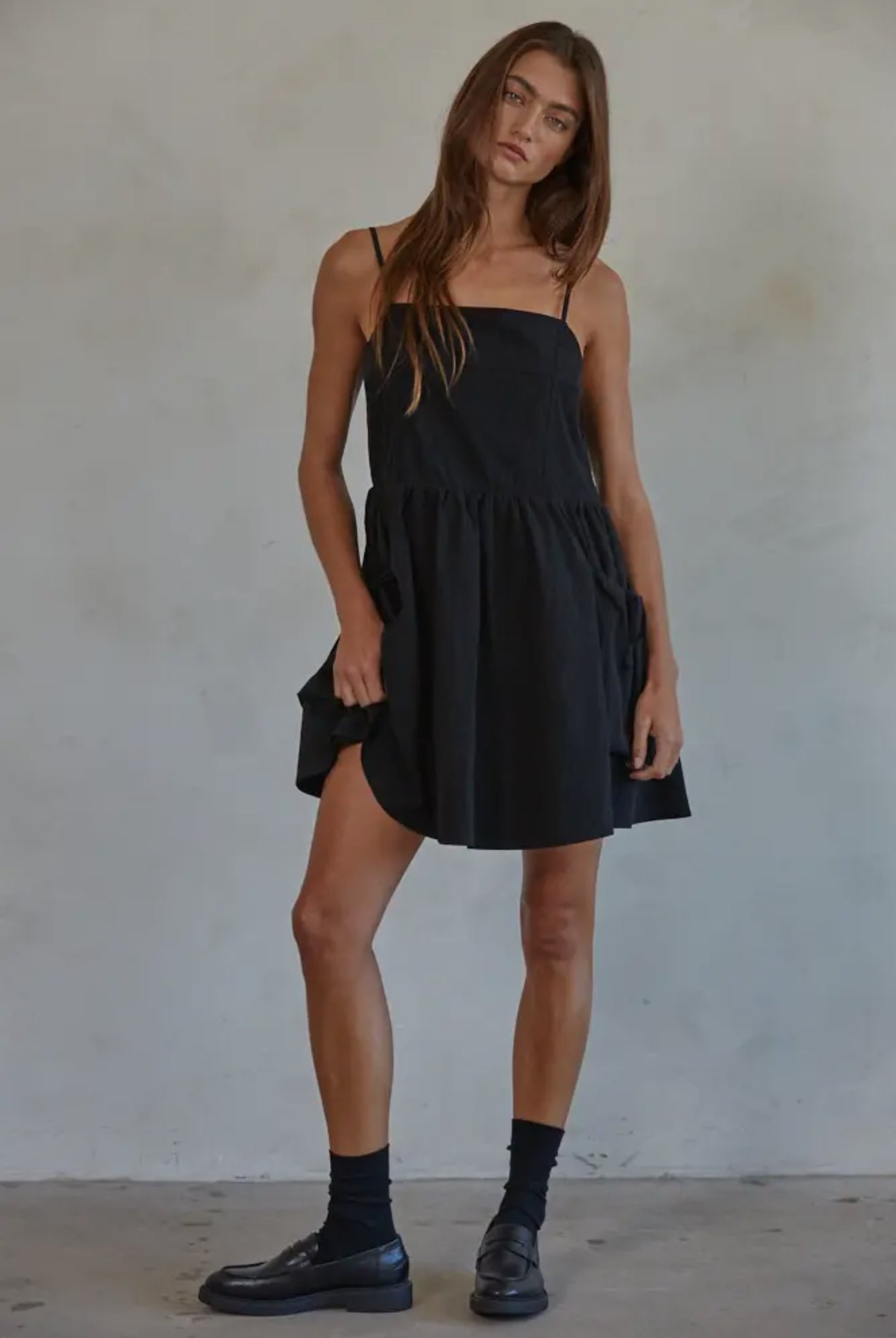 Square Neck Flare Mini Dress