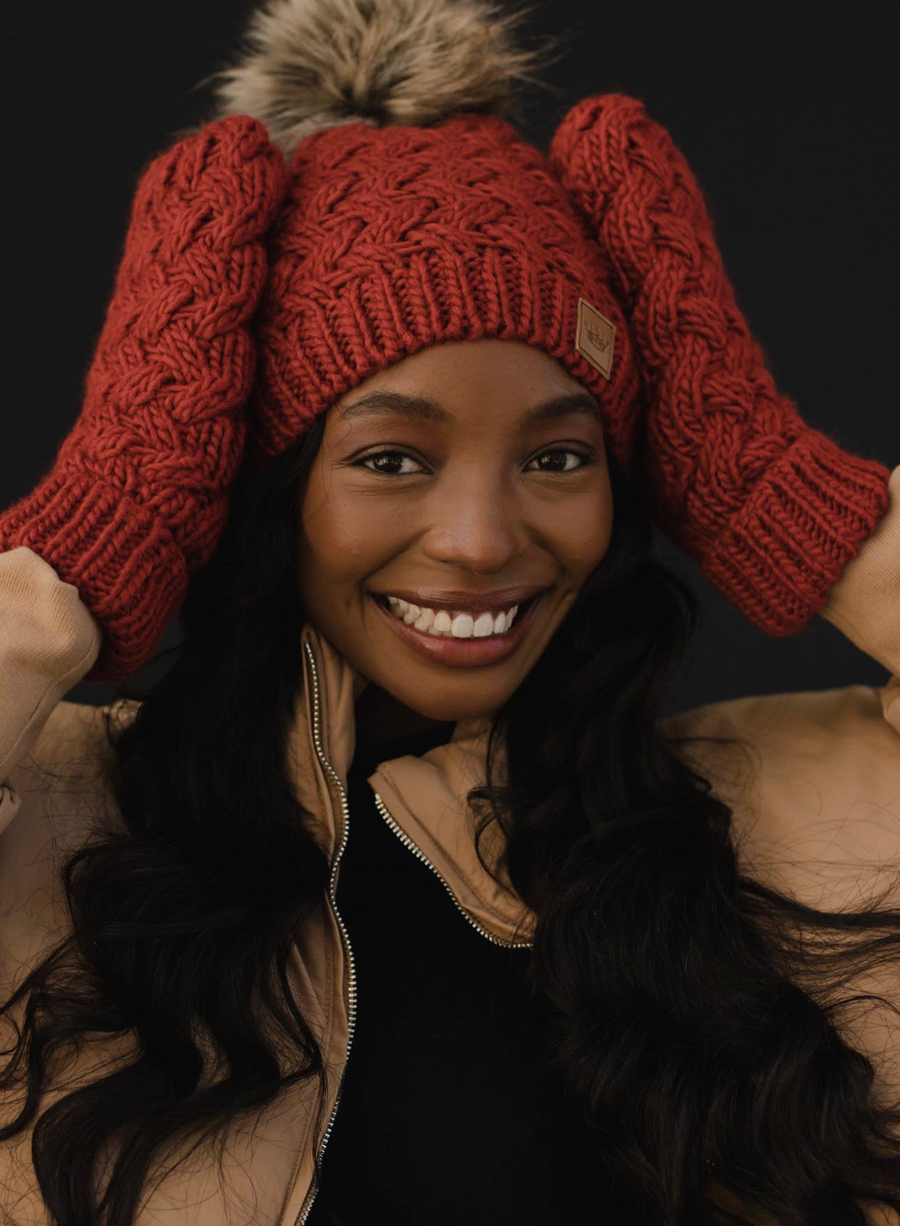 Knitted Beanie and Mitten Set