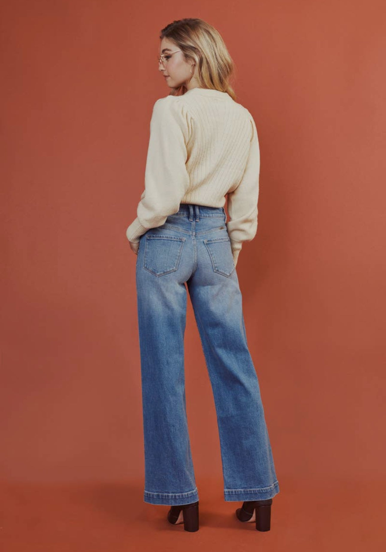 High Rise Trousers Wide Leg