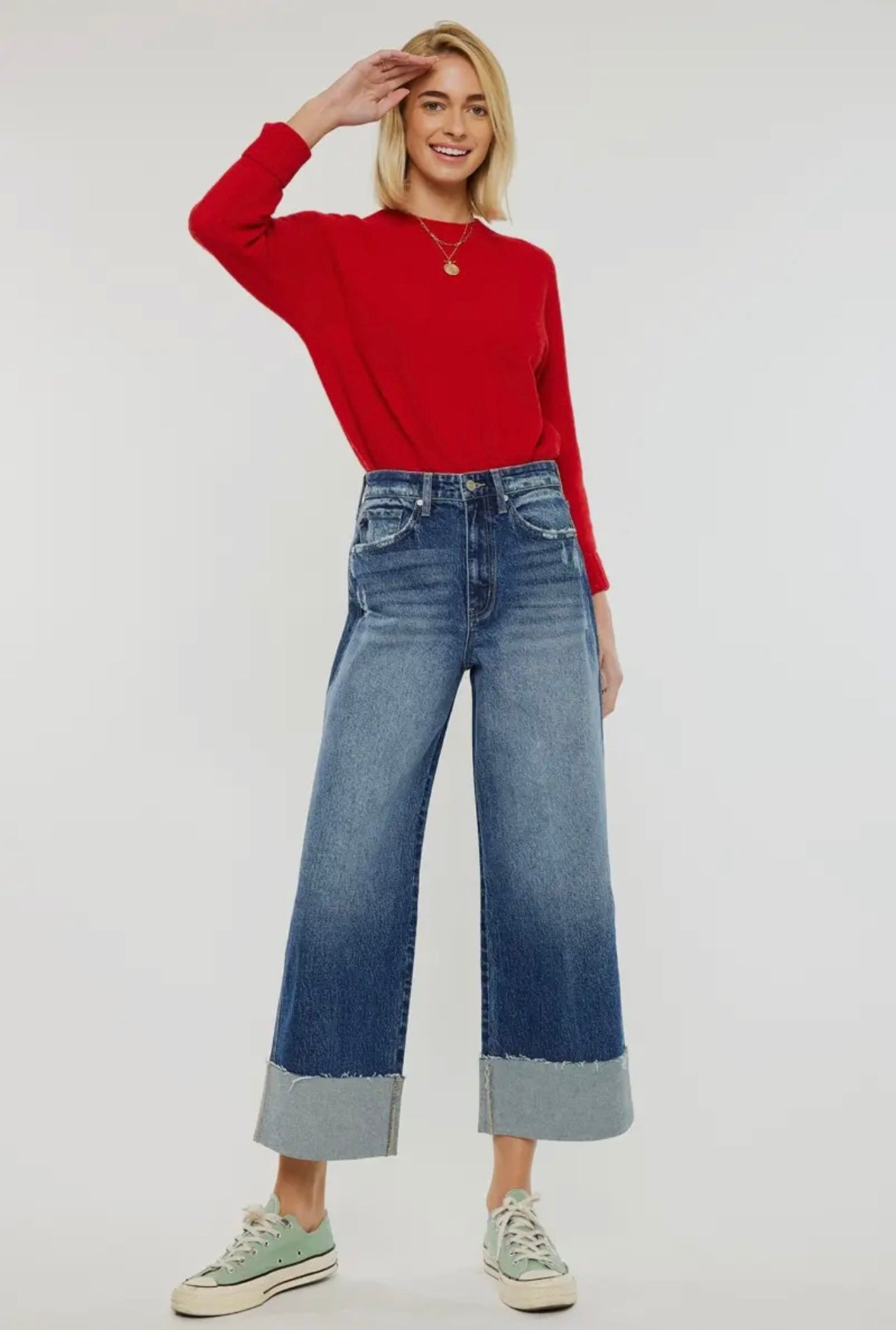 90’s cropped wide leg jean