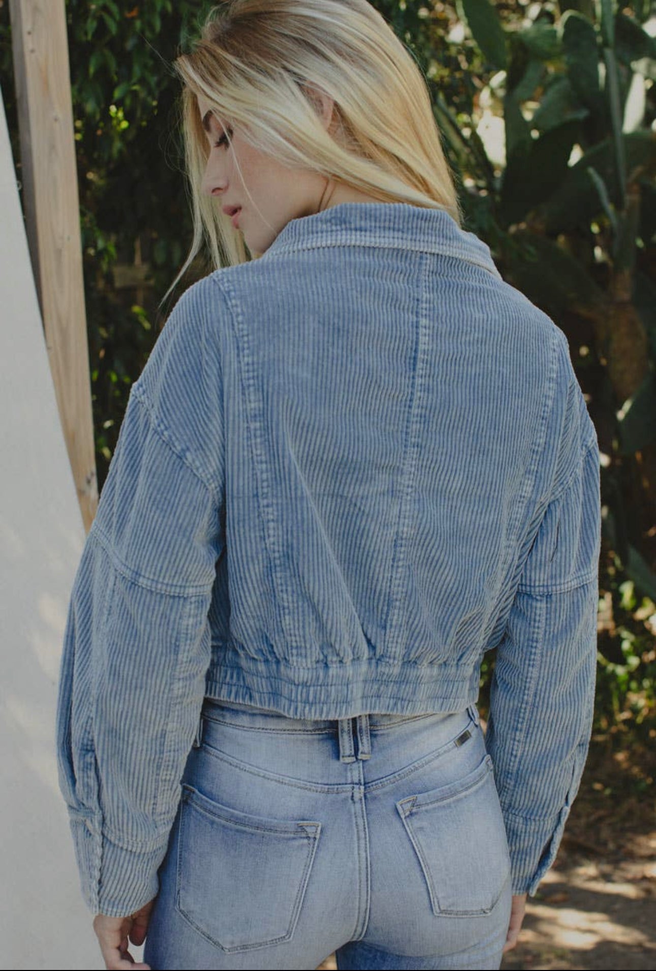 Cropped Corduroy Bomber Jacket