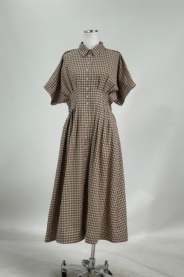 Gingham Collared Dress