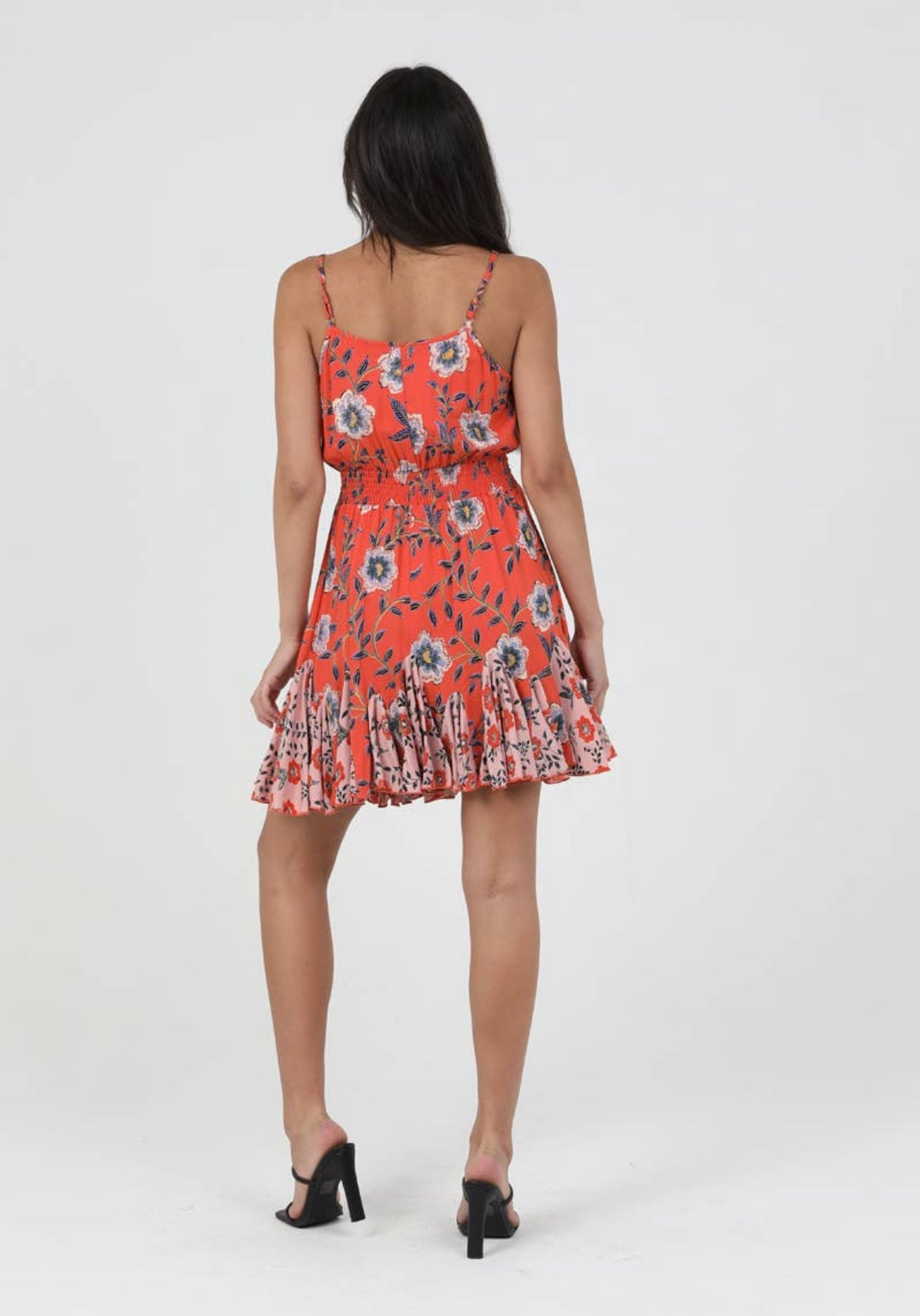 Twin Print Godet Dress