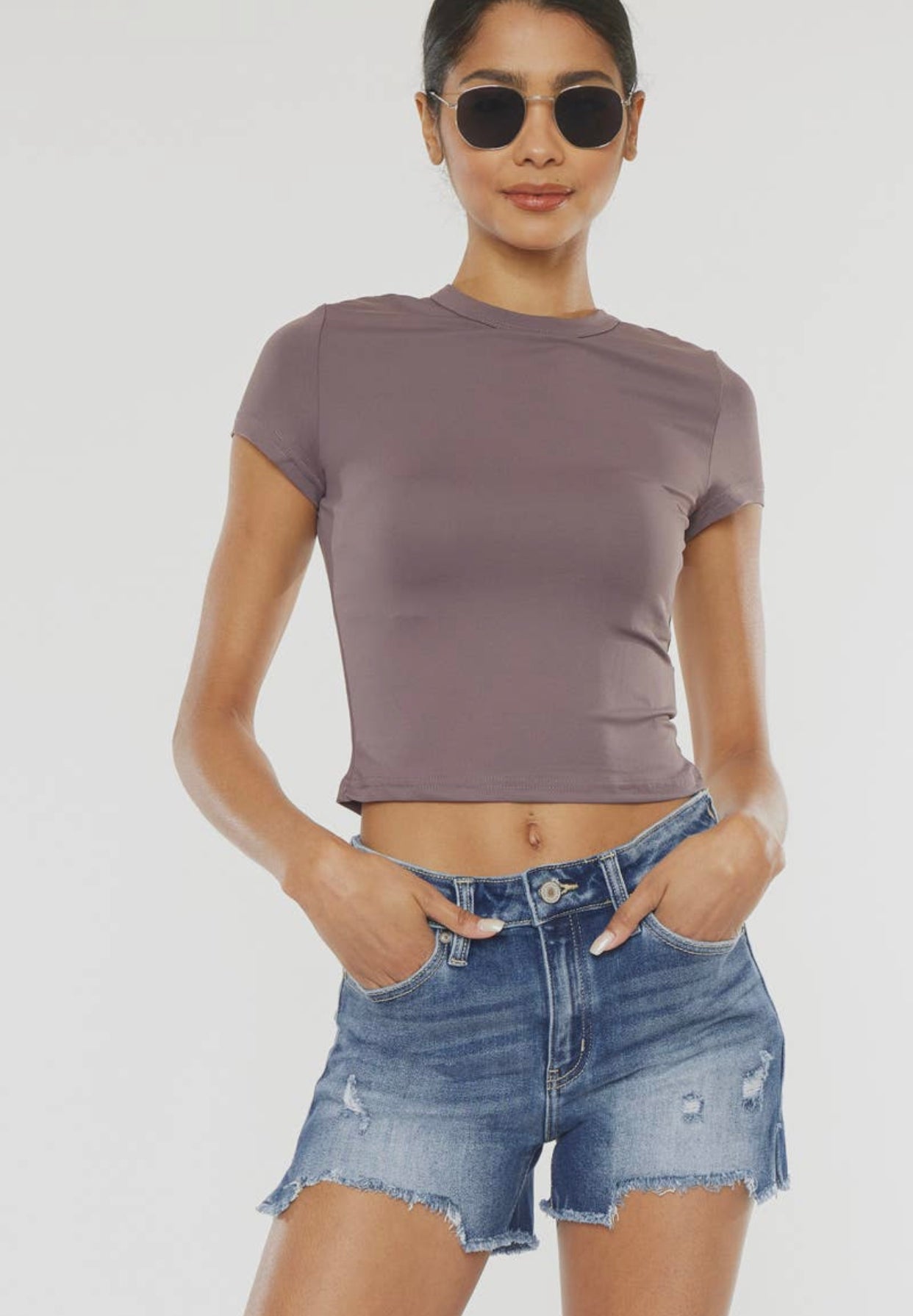 High Rise Dark Wash Shorts