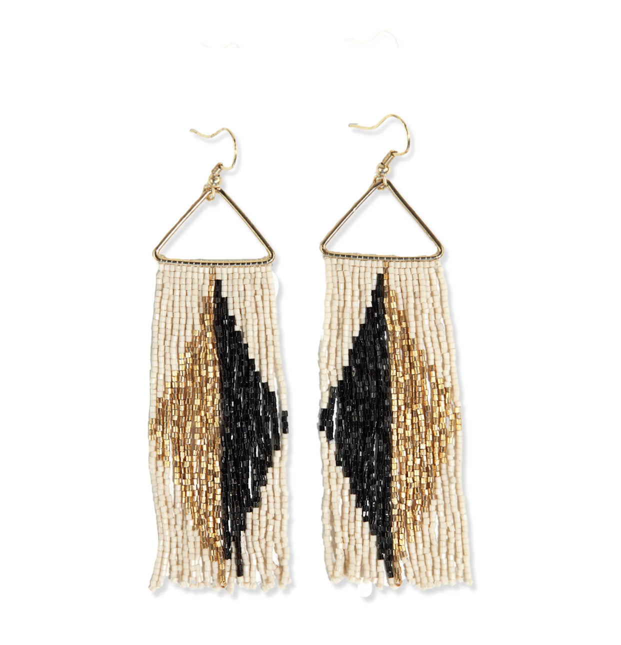 Split Diamond Fringe Earrings