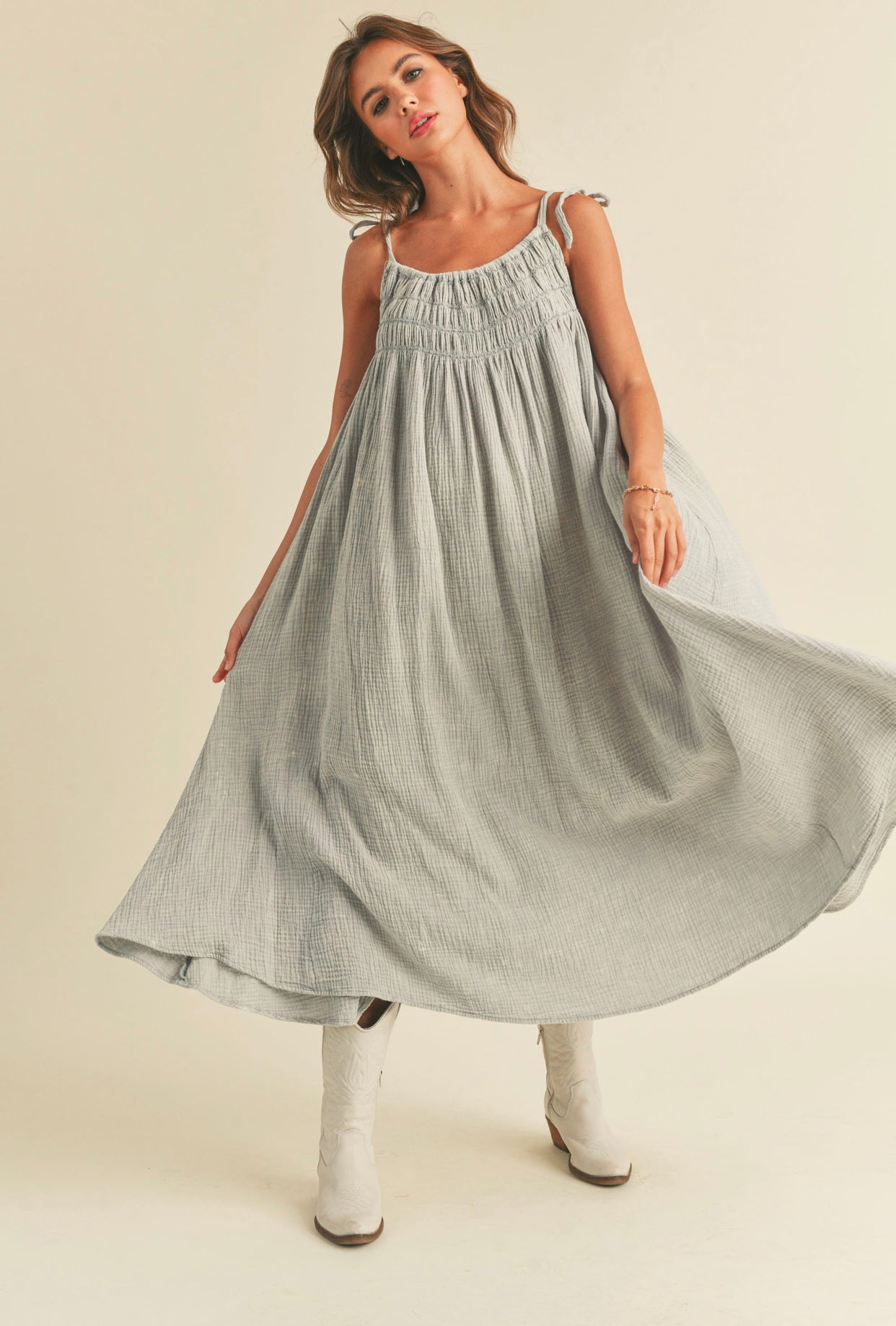 Dye and Wash Gauze Dress