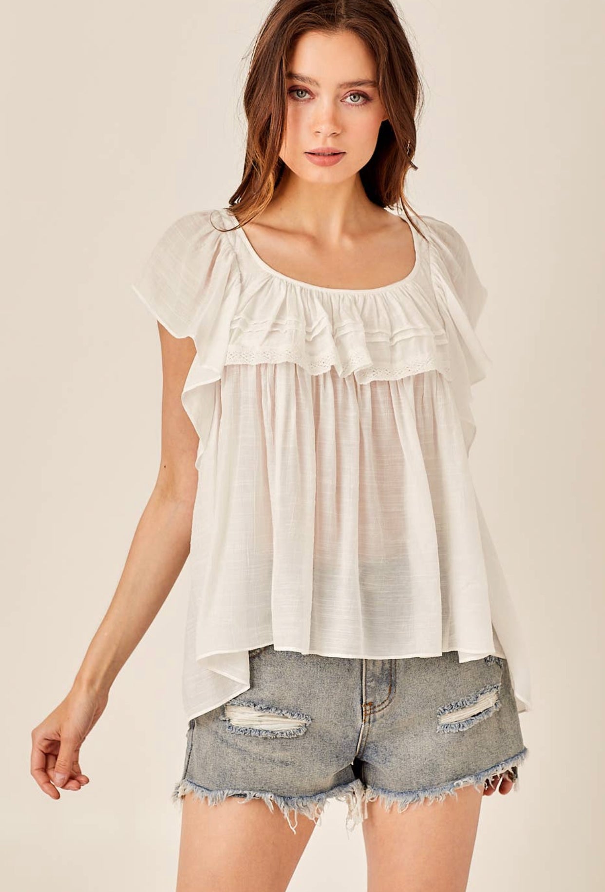 Pleated Detail With Trim Shirt