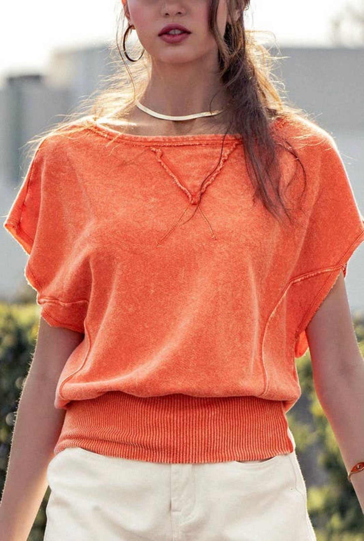 French Terry Boat Neck Shirt