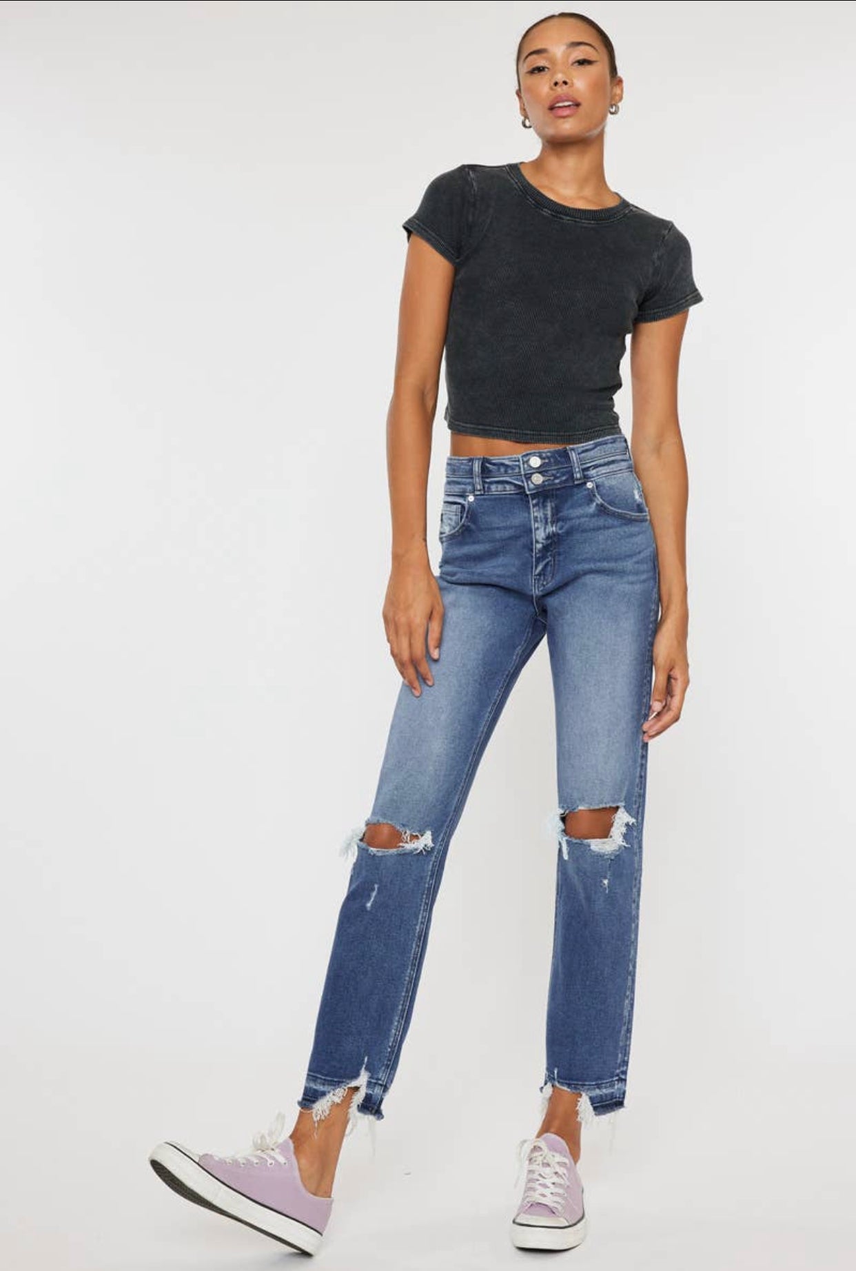 High Rise Slim Straight Jeans