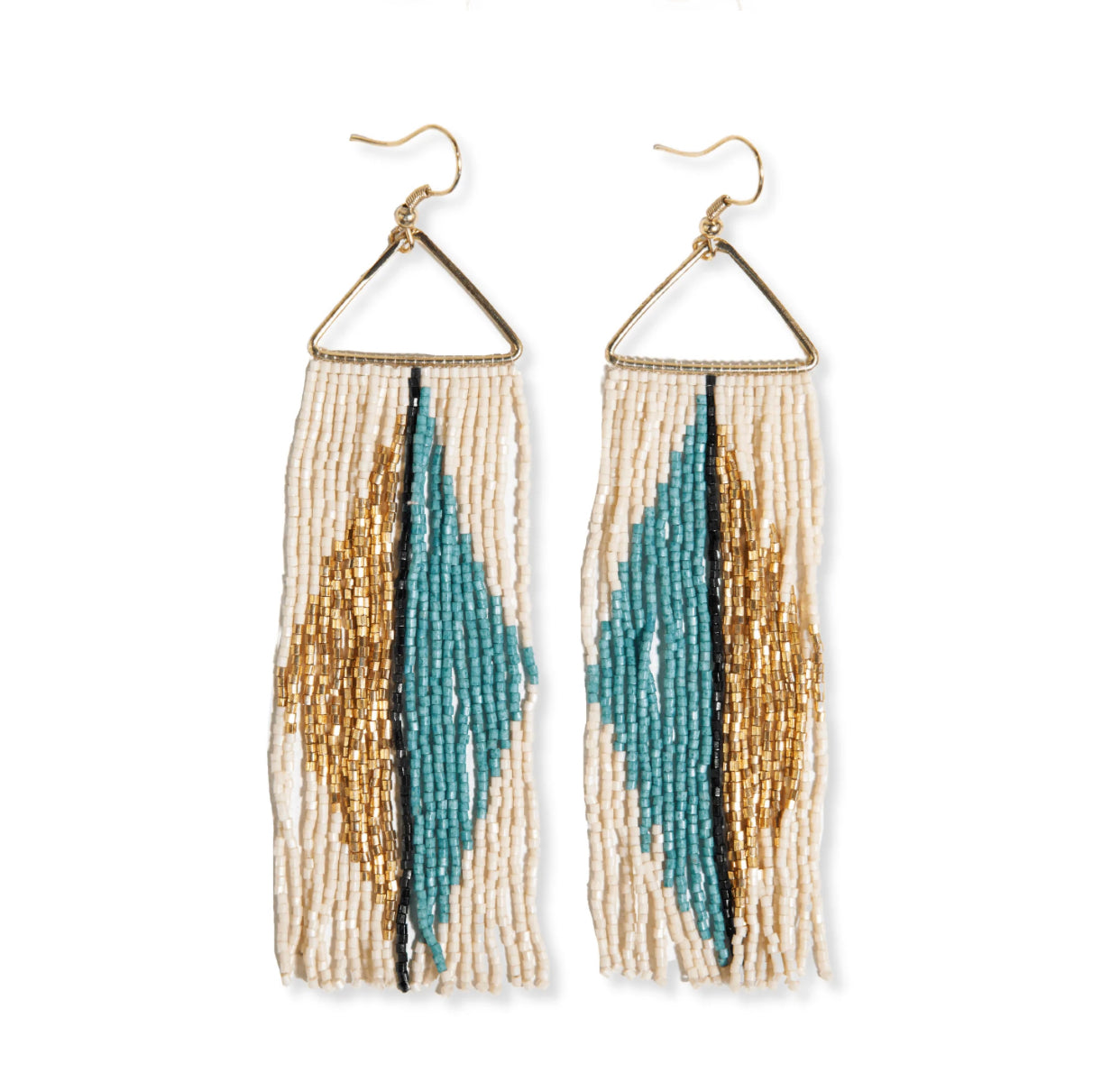 Split Diamond Fringe Earrings