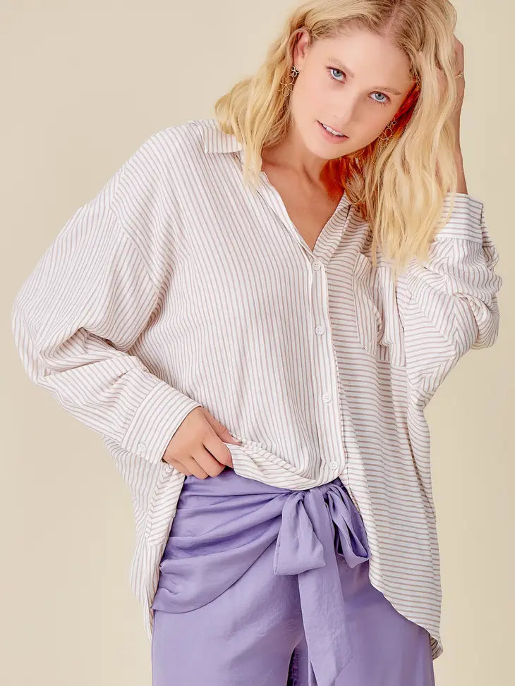 Beige Button Down Shirt