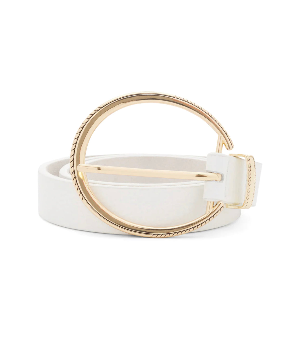 Portifino White Leather Belt