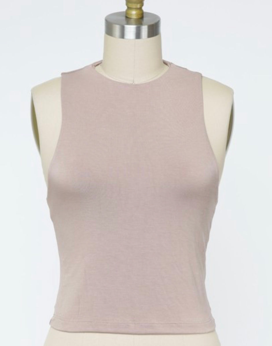 High Neck Crop Tank