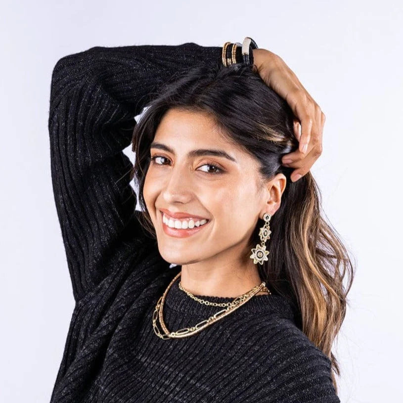 Black Gold Double Flower Frame