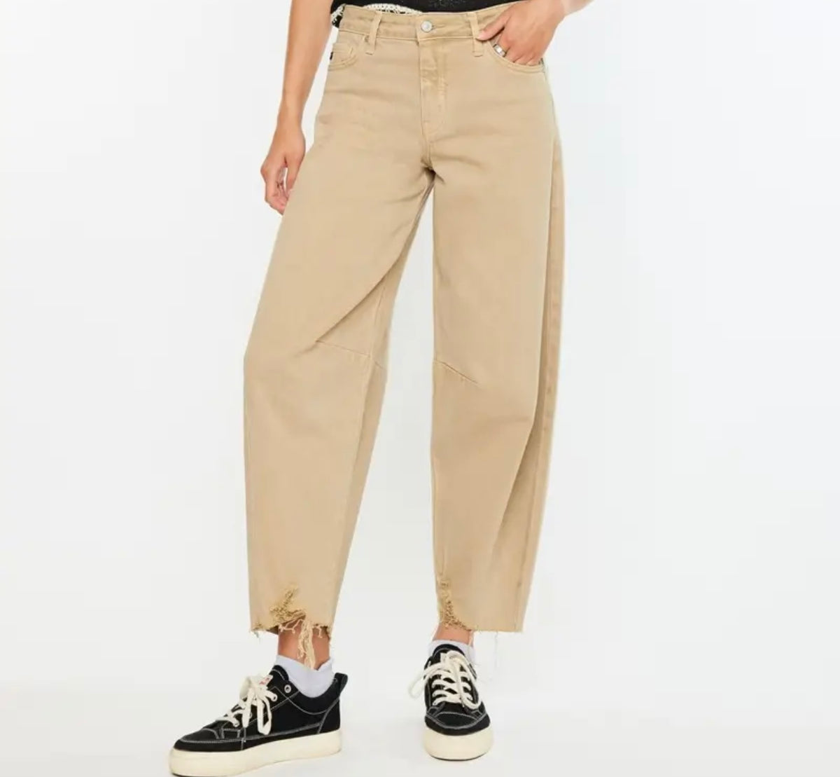 #18 High Rise Horseshoe Jean/ Tan