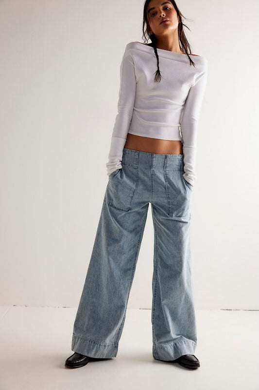 Breezy Denim Pull On Pants