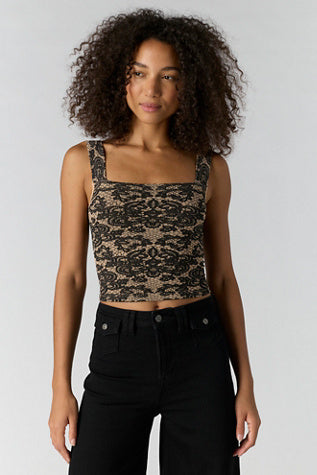 Lace Up Tank/ Black