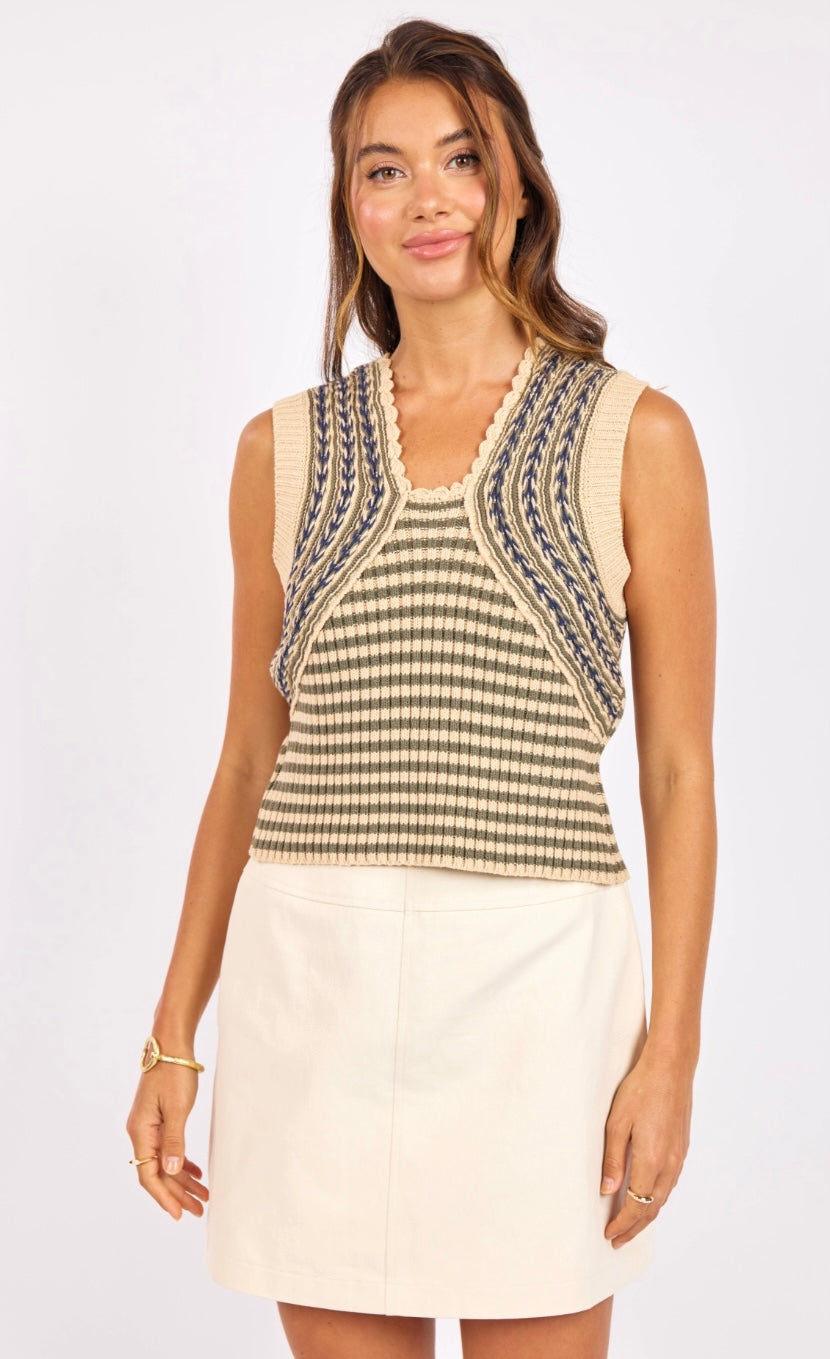 Mona Stripe Sweater Tank