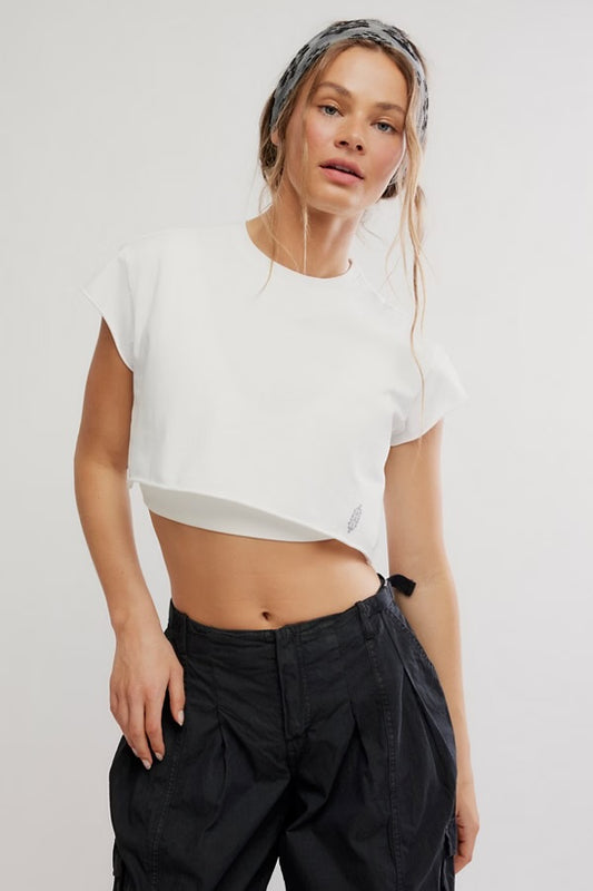 Hot Shot Cropped Tee/ White