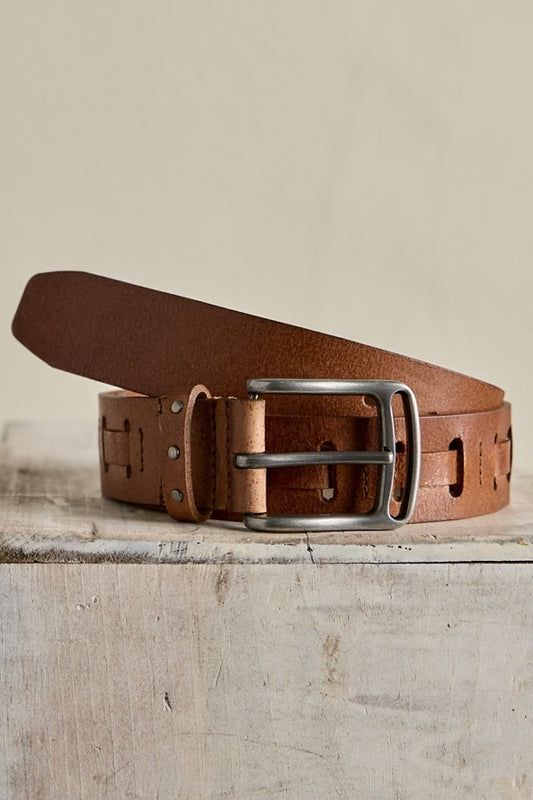 WTF Dallas Distressed Belt/ Cognac