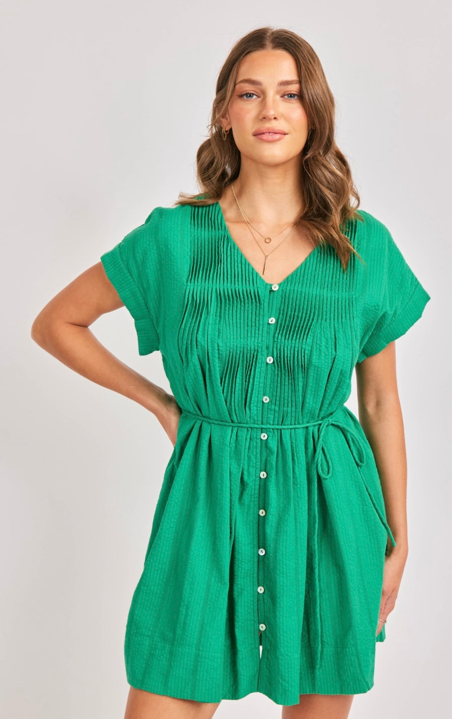 Radiate Pintuck mini Dress