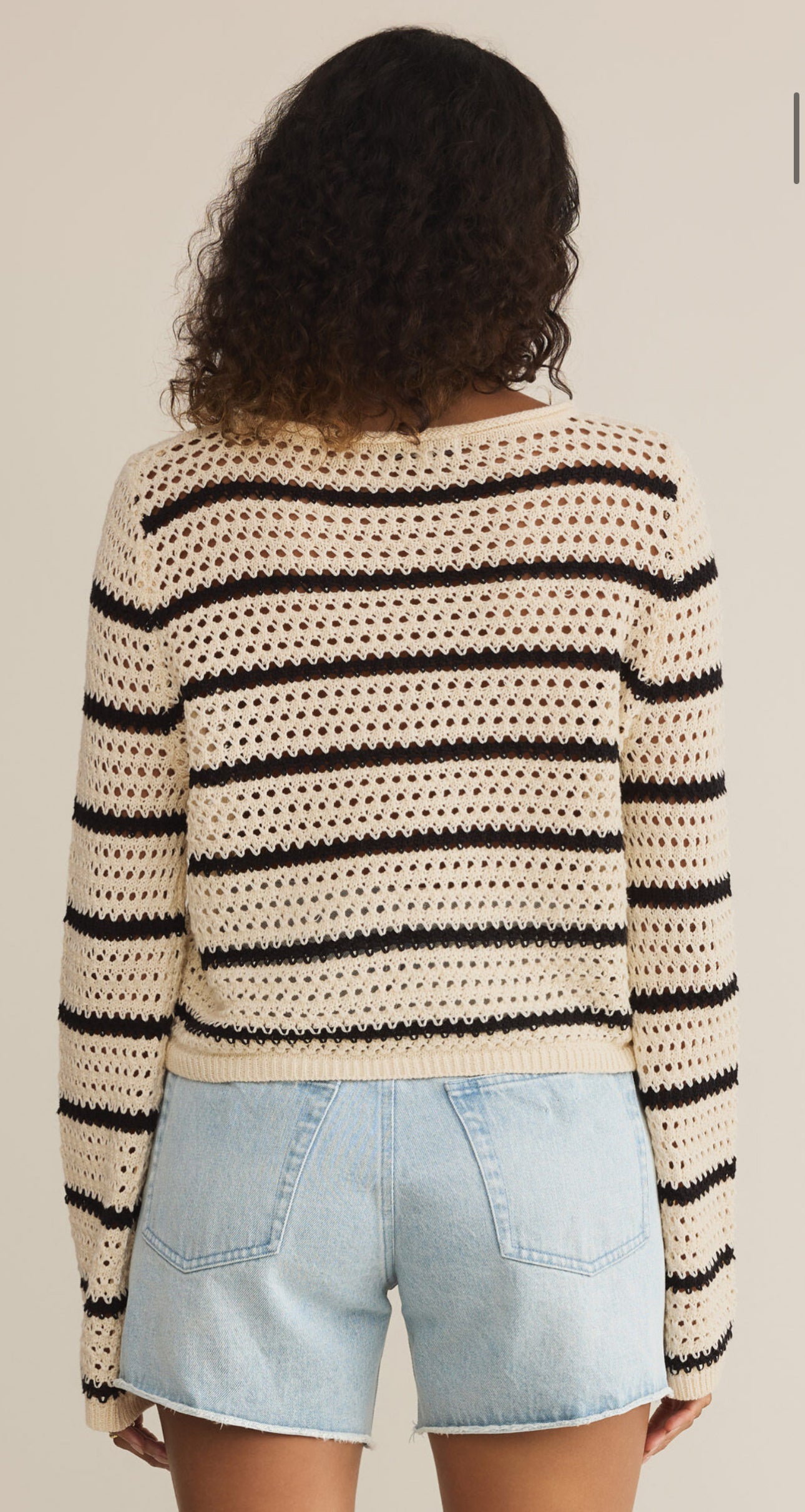 Kit Stripe Crochet Sweater