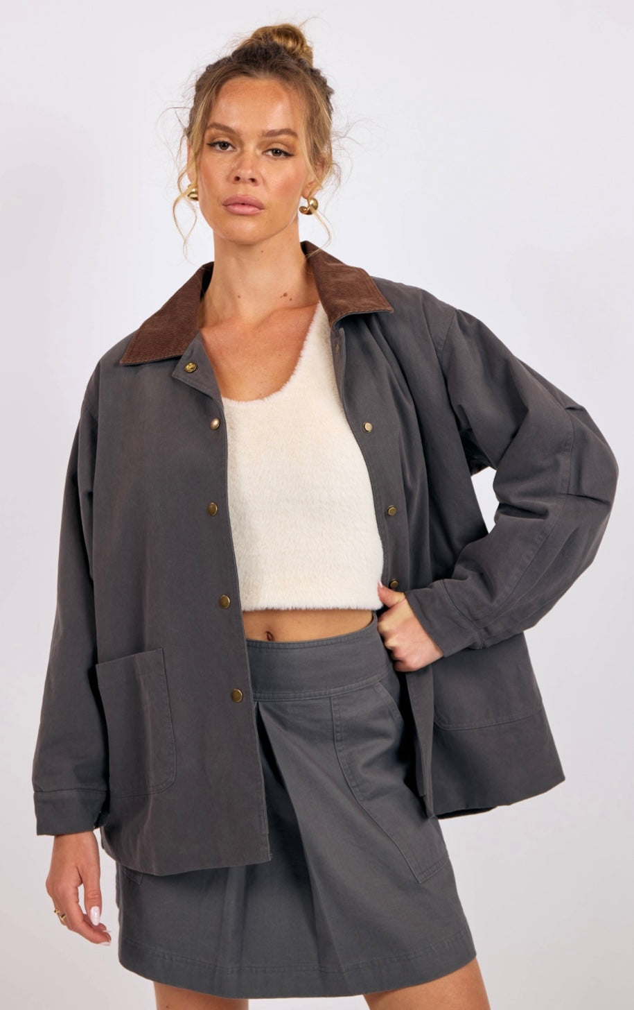 Nordic Nights Contrast Collar Barn Jacket