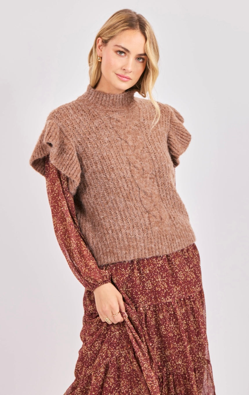 Willow Ruffle Shoulder Sweater