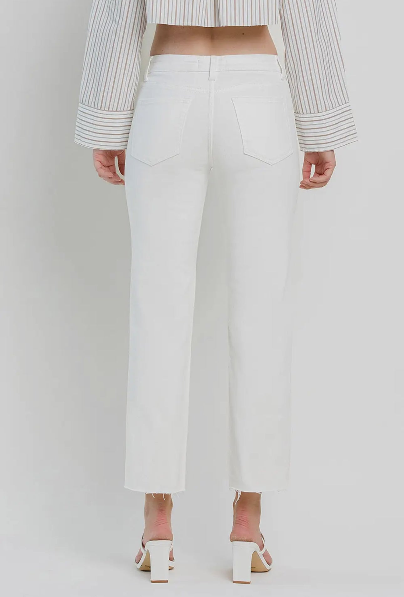 Mid Rise Ankle Straight Jeans