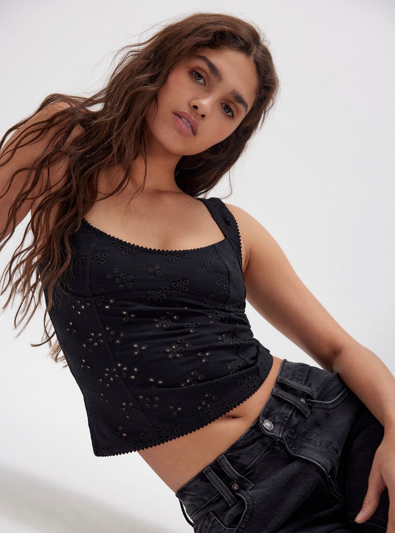 Full Bloom Eyelet Cami
