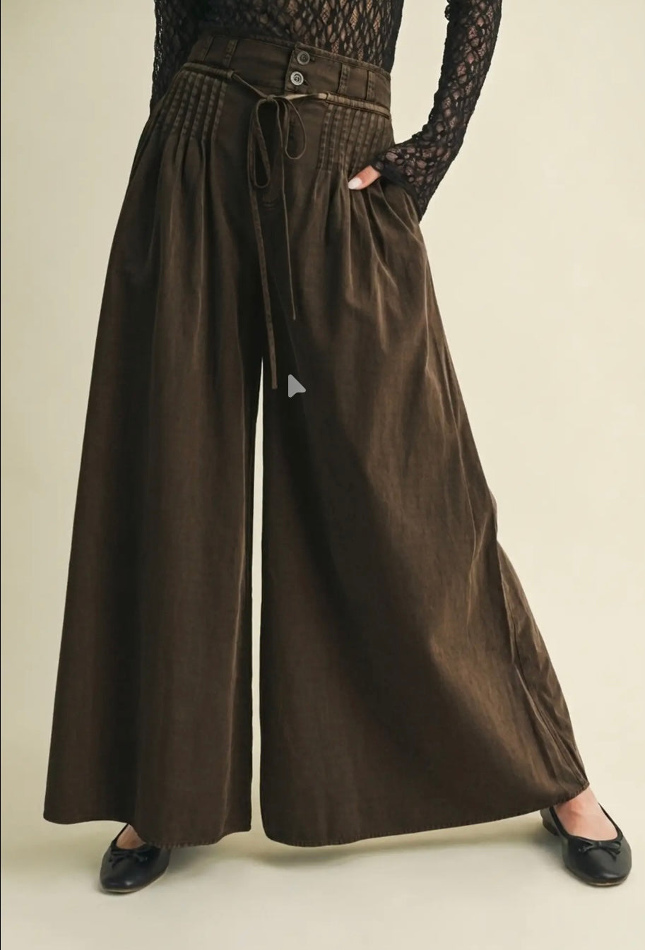 Pin Tuck Wide Leg Pants