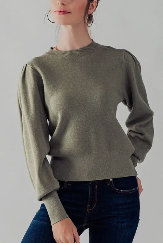 Crew Neck Rib Sweater
