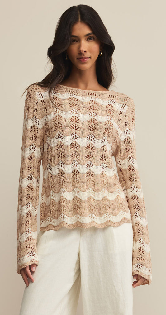 Azura Stripe Crochet Sweater