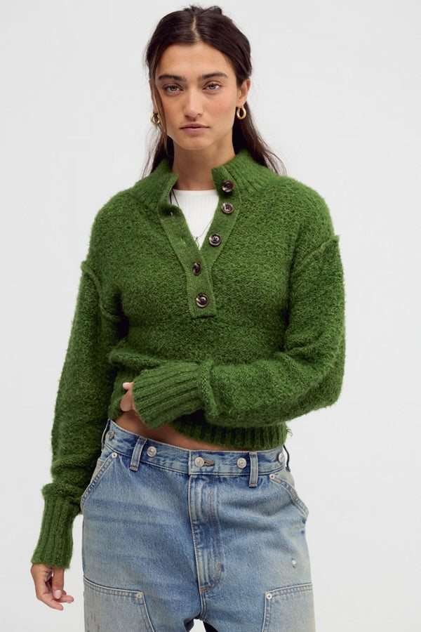 Tucked Henley Pullover