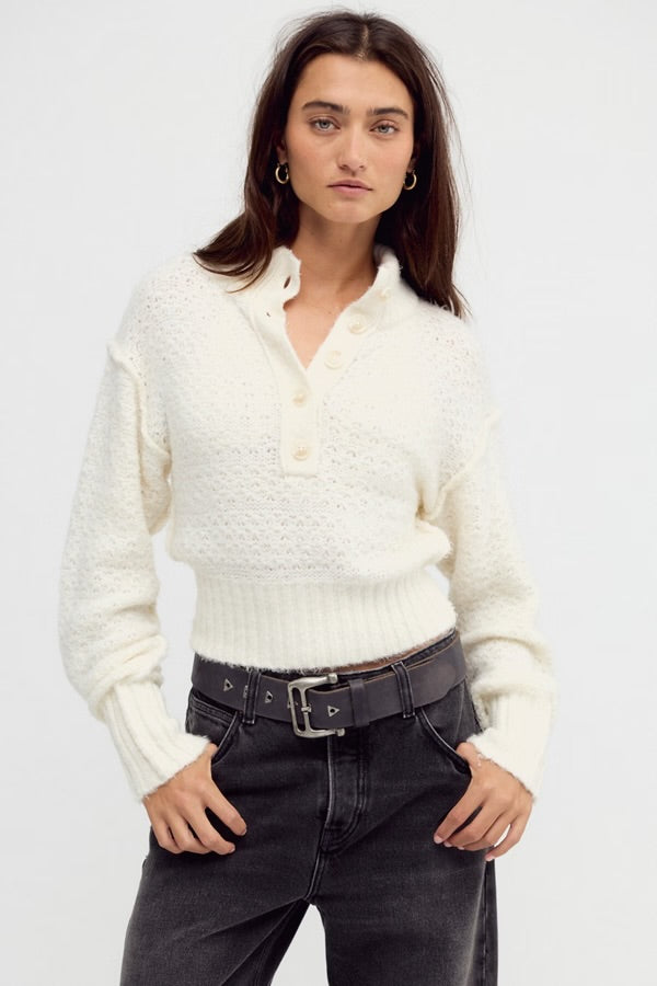 Tucked Henley Pullover