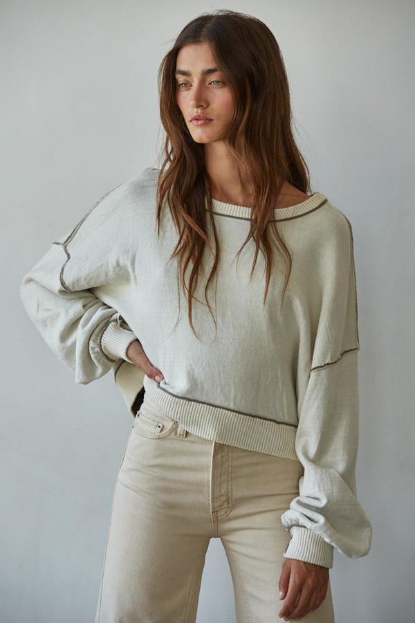 Marina Contrast Seam Pullover