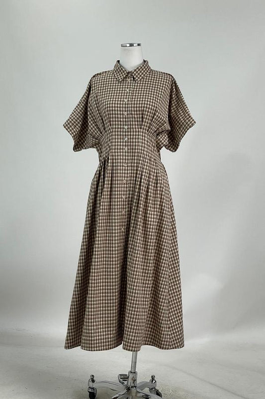 Gingham Collared Dress