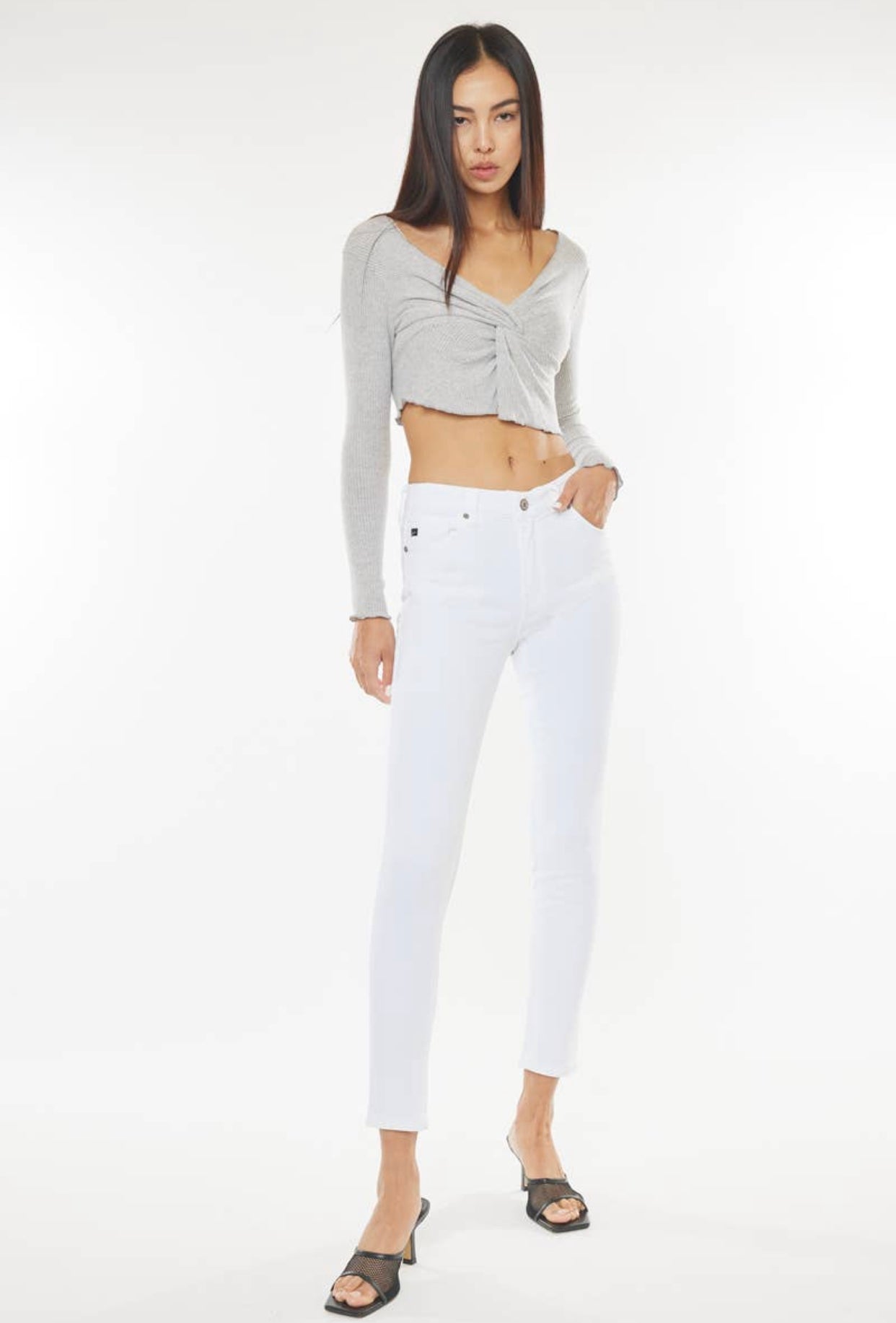 High Rise Ankle Skinny Jeans