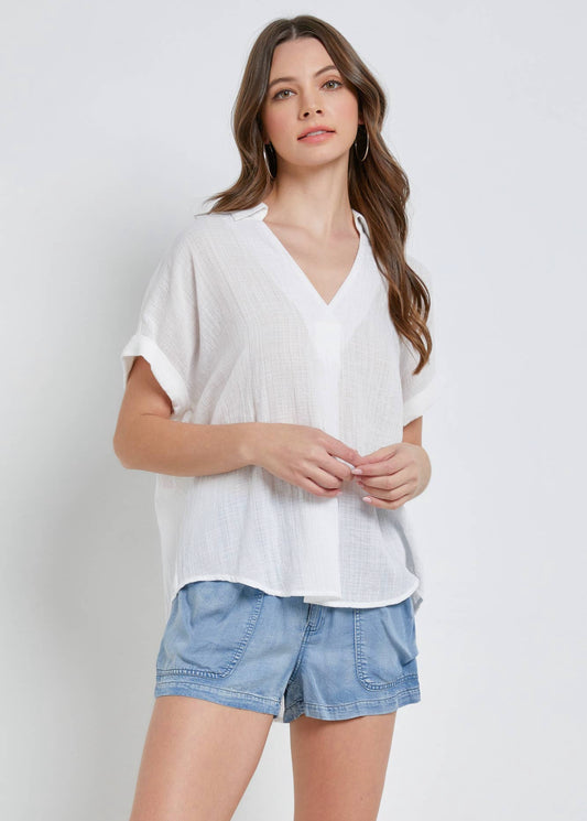 Button Back High Low Shirt