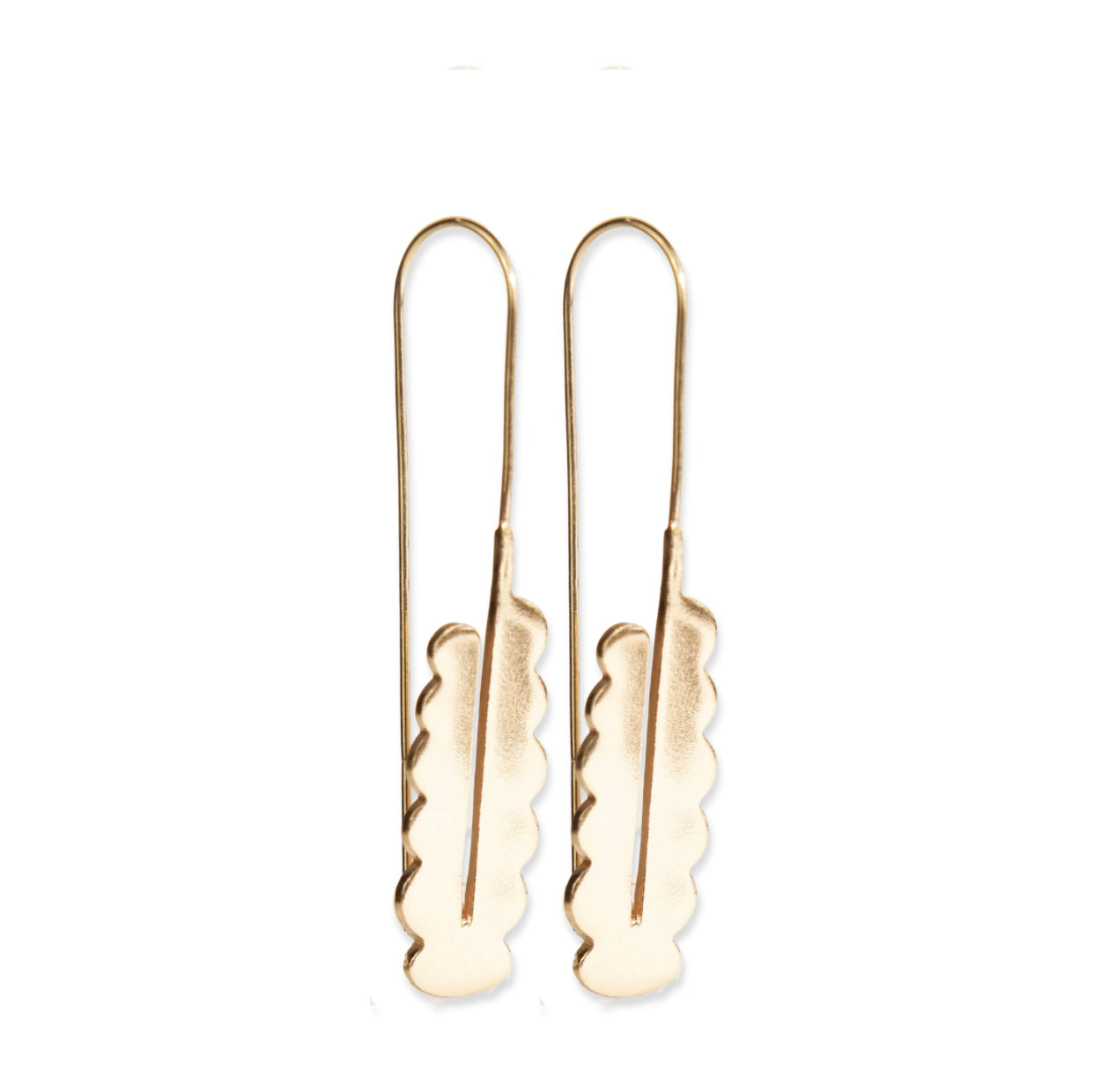 Scalloped Threaded Gold Earrings