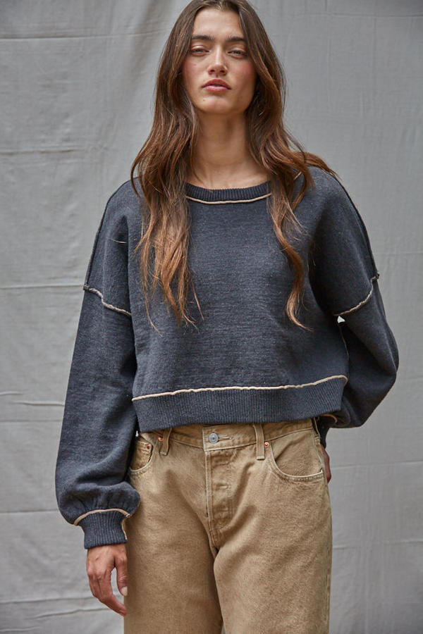 Marina Contrast Seam Pullover