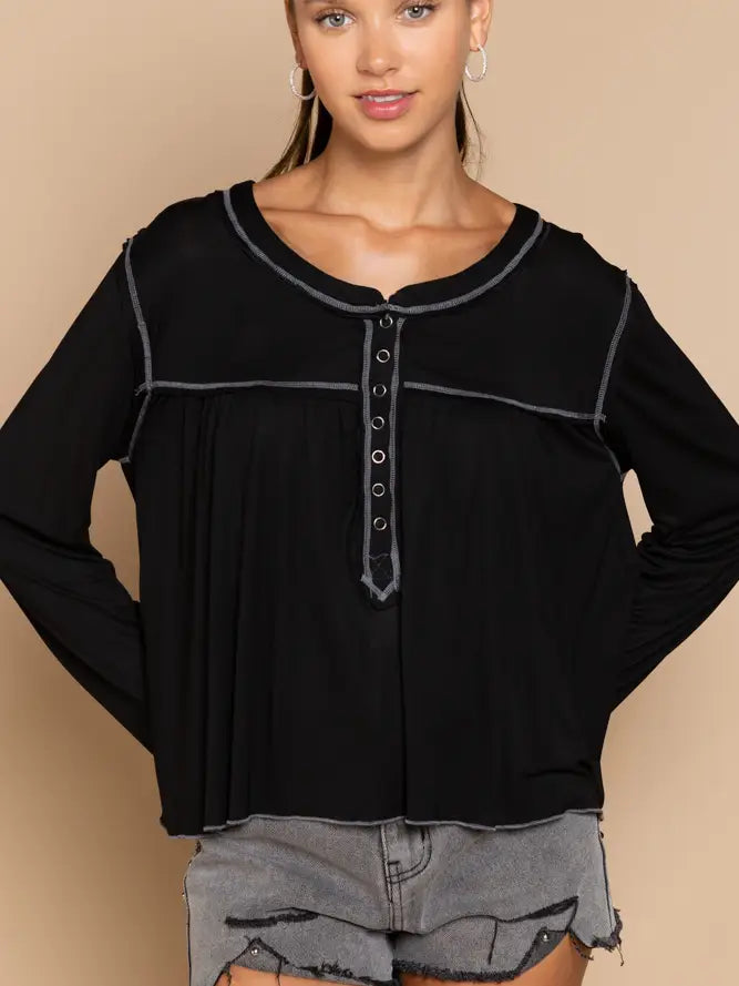 Long Sleeve Casual Knit Top
