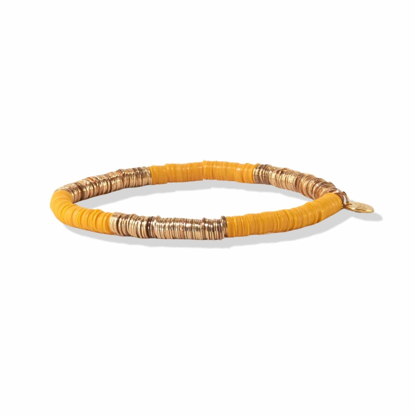 Yellow Gold Sequin Stretch Bracelet